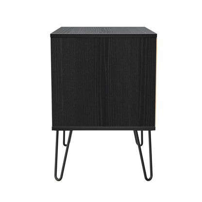 Harlequin Side Table Black 2 Drawers 60cm