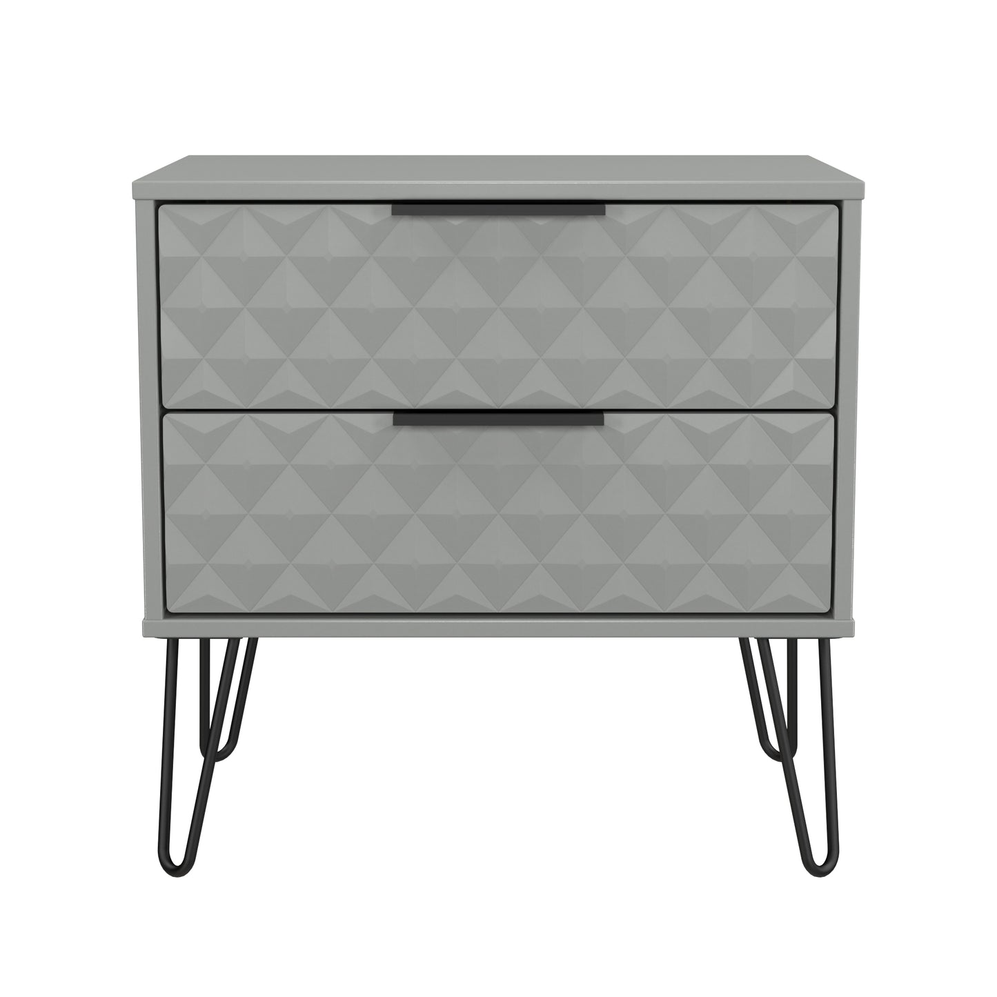 Harlequin Side Table Grey 2 Drawers 60cm