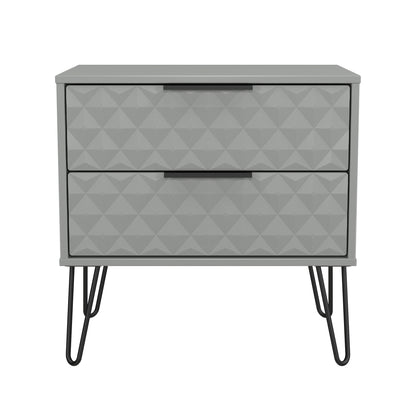 Harlequin Side Table Grey 2 Drawers 60cm