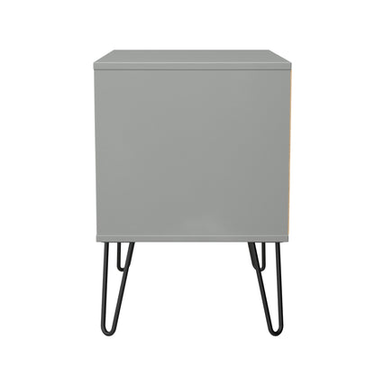 Harlequin Side Table Grey 2 Drawers 60cm
