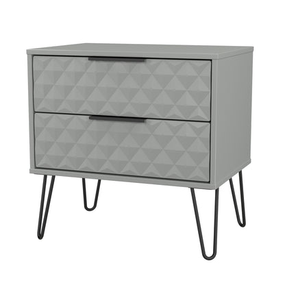 Harlequin Side Table Grey 2 Drawers 60cm