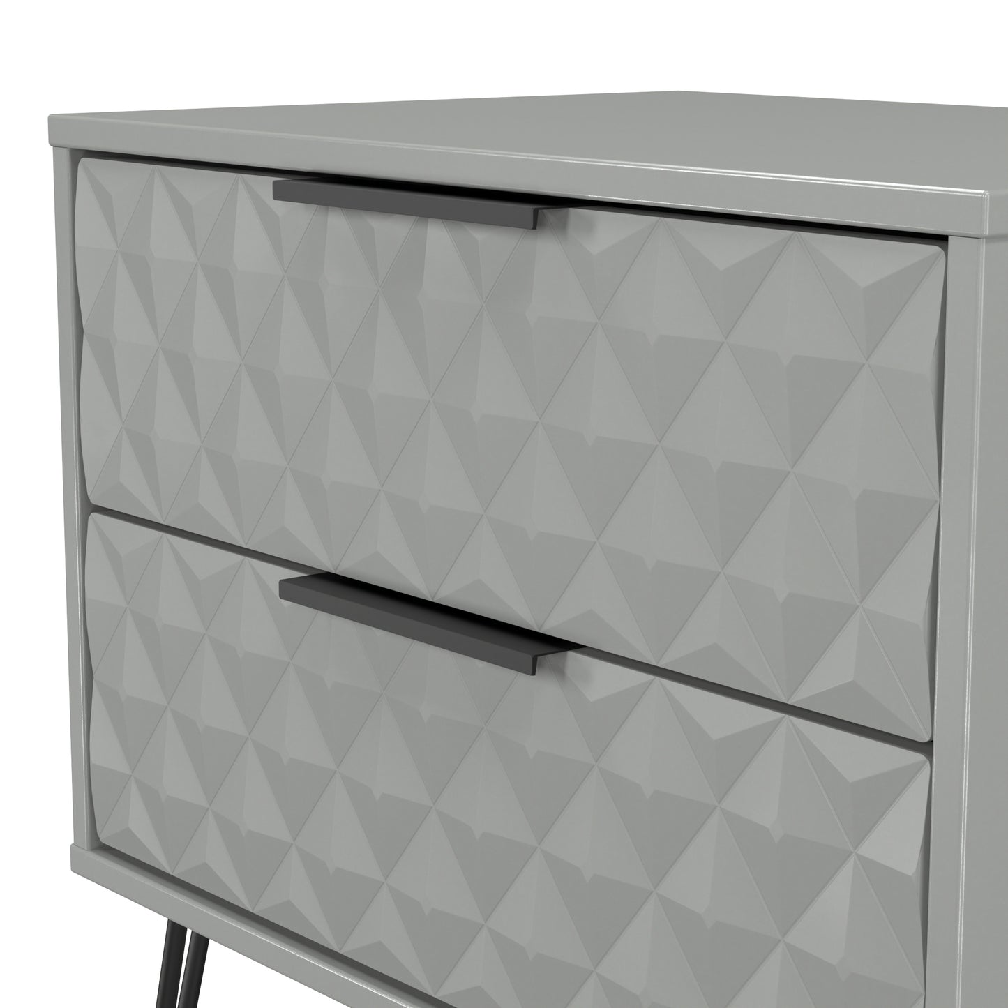 Harlequin Side Table Grey 2 Drawers 60cm