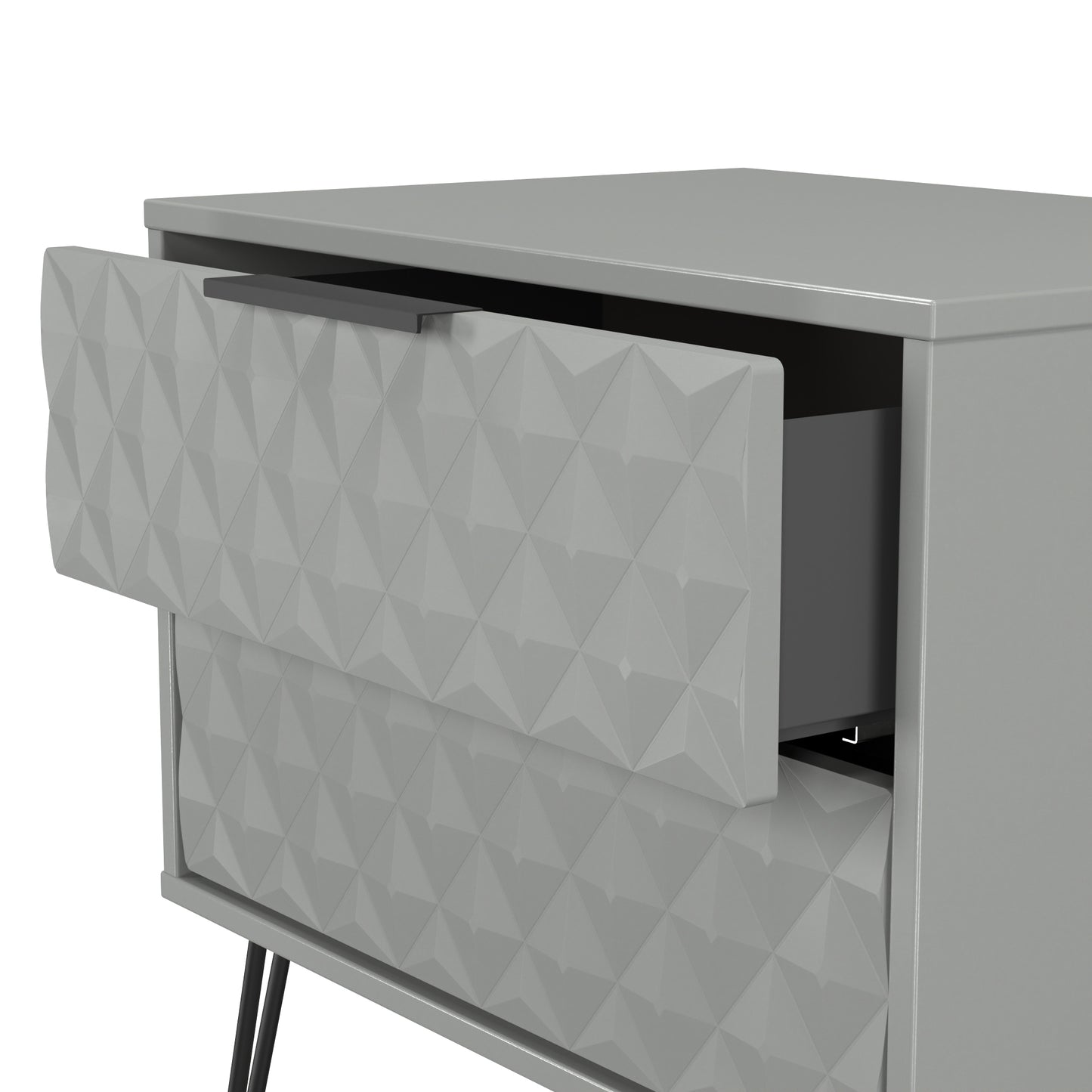 Harlequin Side Table Grey 2 Drawers 60cm