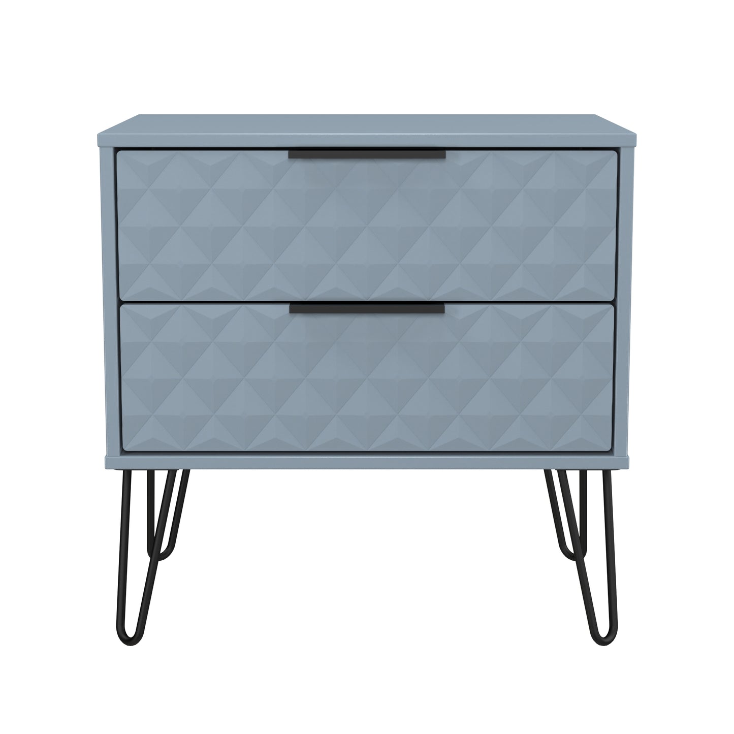 Harlequin Side Table Light Blue 2 Drawers 60cm