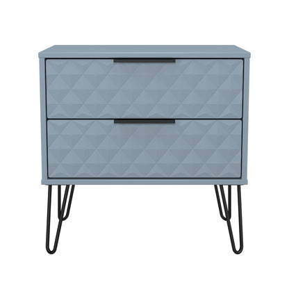 Harlequin Side Table Light Blue 2 Drawers 60cm