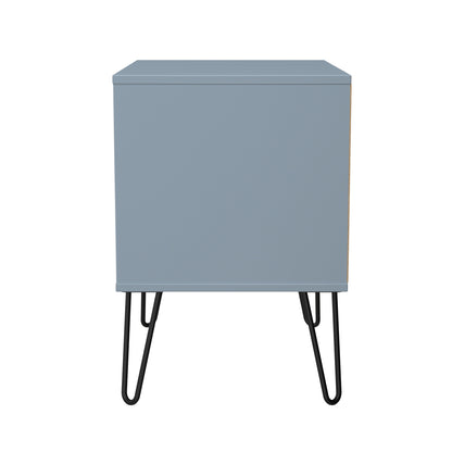 Harlequin Side Table Light Blue 2 Drawers 60cm