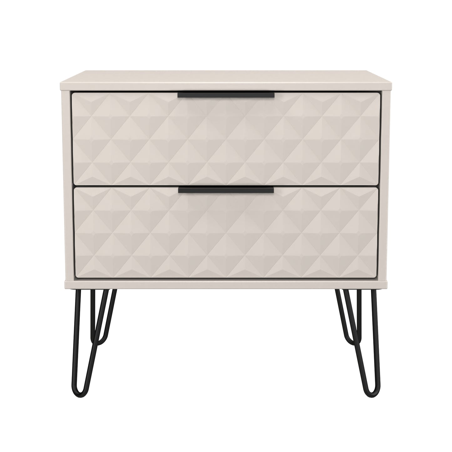 Harlequin Side Table Off-White 2 Drawers 60cm