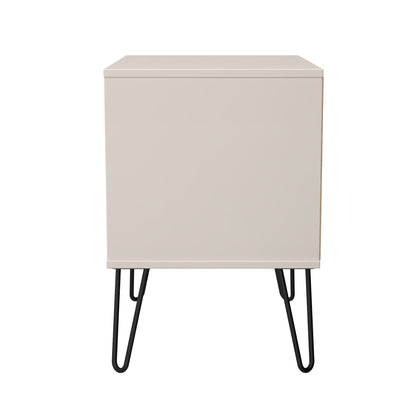 Harlequin Side Table Off-White 2 Drawers 60cm