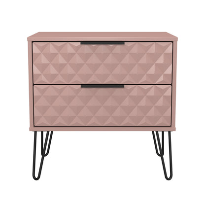 Harlequin Side Table Pink 2 Drawers 60cm