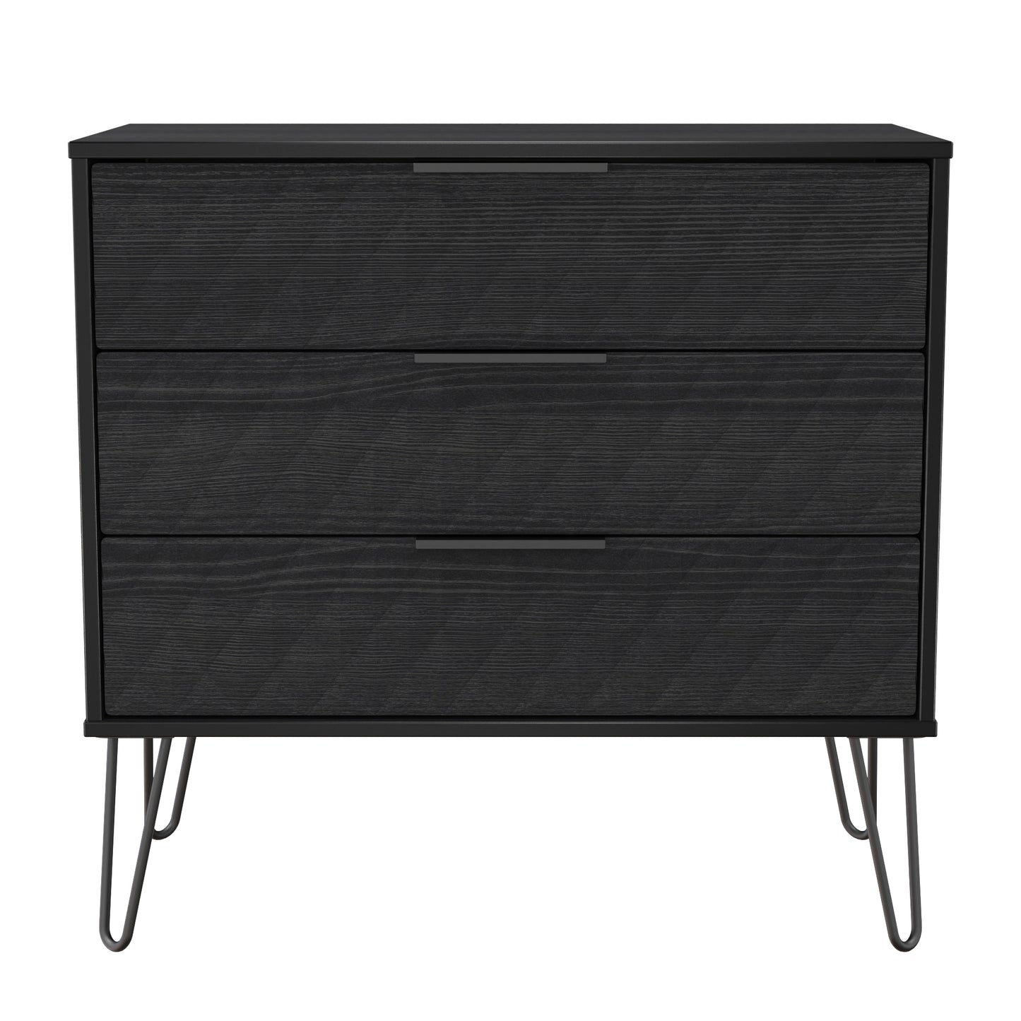 Harlequin Chest of Drawers Black 3 Drawers 77cm