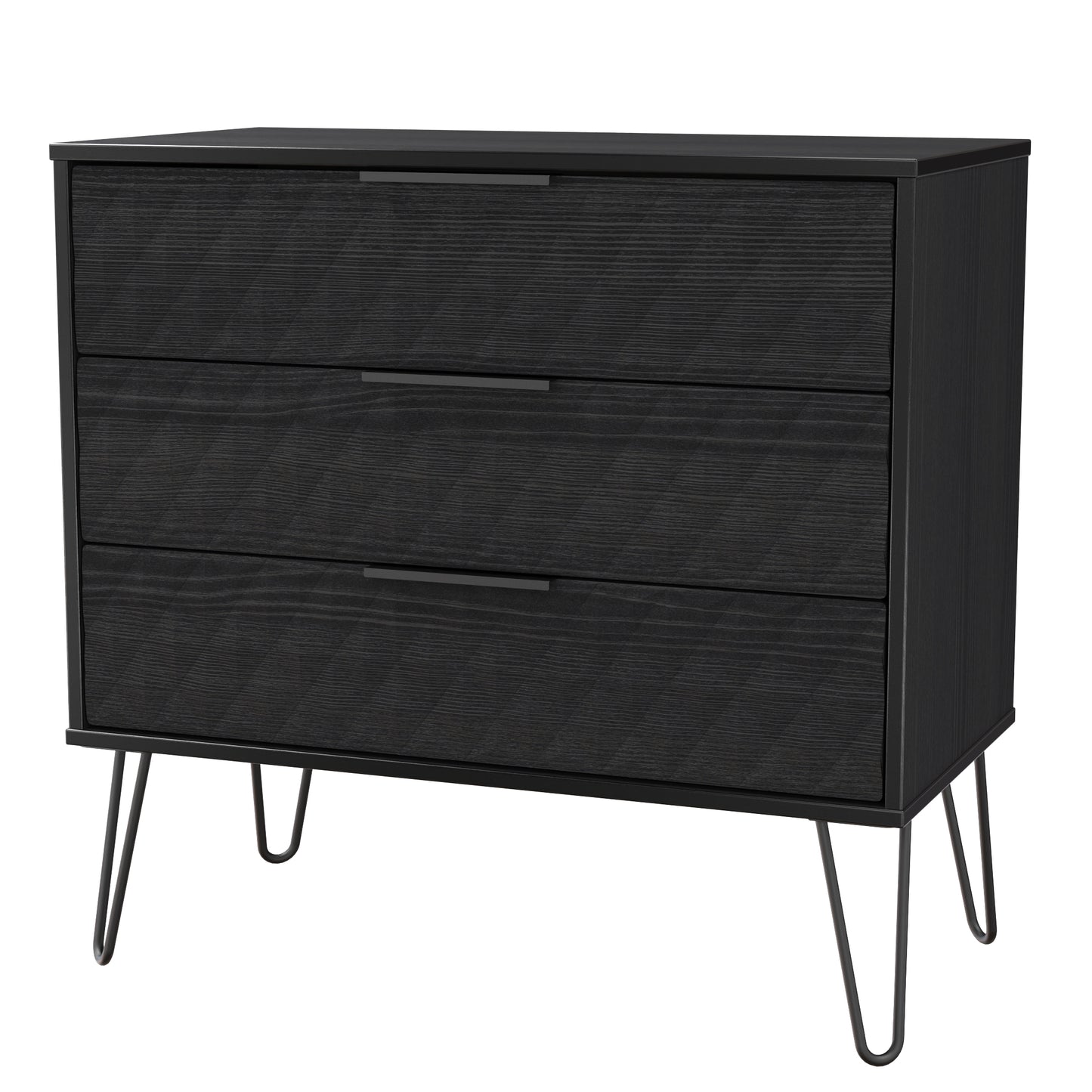 Harlequin Chest of Drawers Black 3 Drawers 77cm