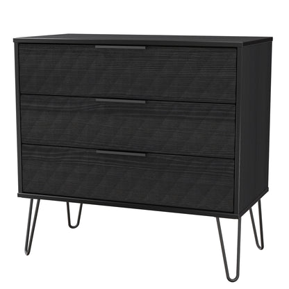 Harlequin Chest of Drawers Black 3 Drawers 77cm