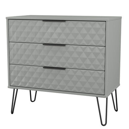 Harlequin Chest of Drawers Grey 3 Drawers 77cm