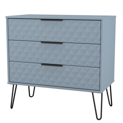 Harlequin Chest of Drawers Light Blue 3 Drawers 77cm