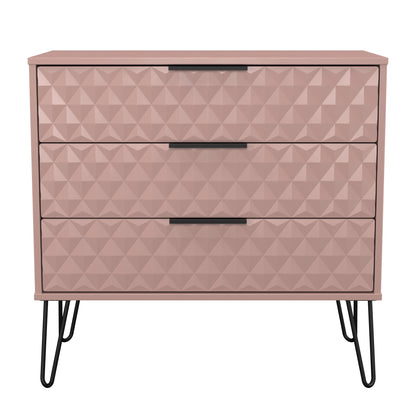 Harlequin Chest of Drawers Pink 3 Drawers 77cm