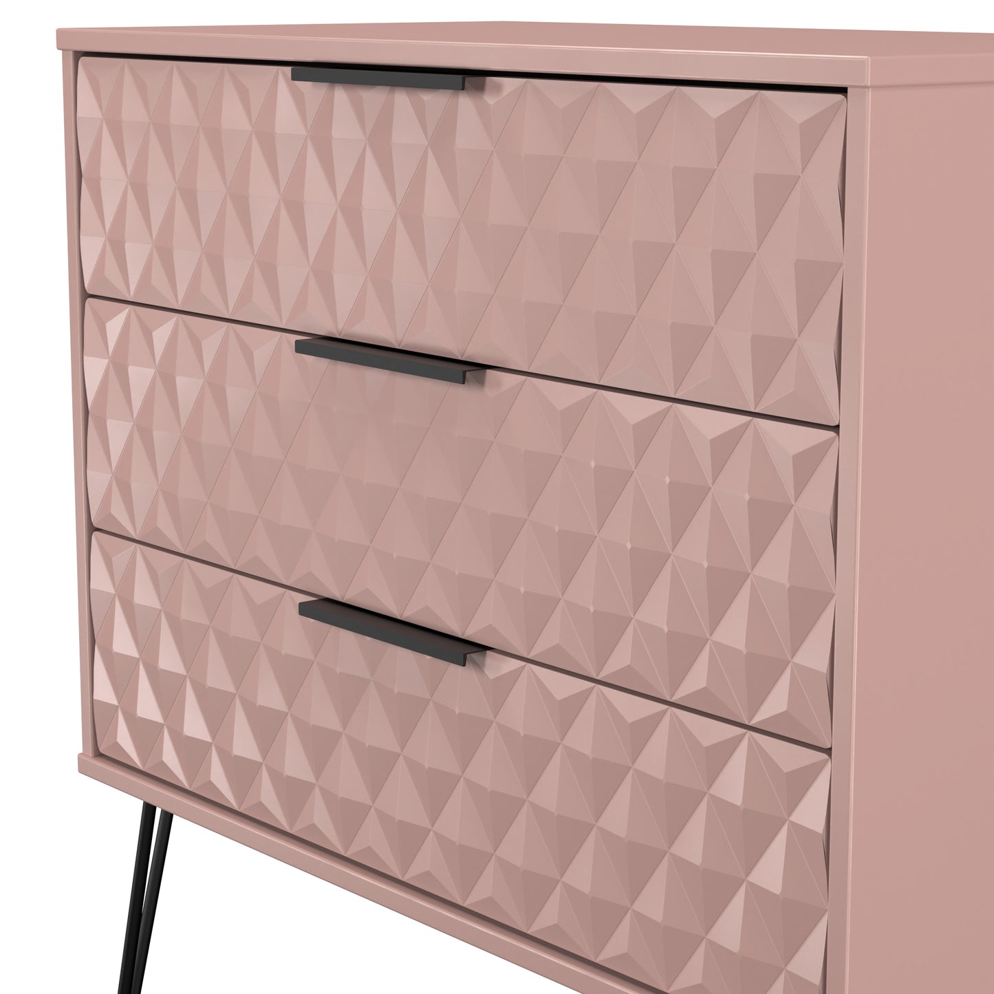 Harlequin Chest of Drawers Pink 3 Drawers 77cm