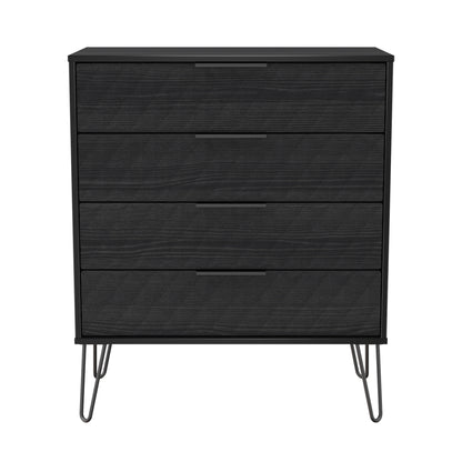 Harlequin Chest of Drawers Black 4 Drawers 93cm