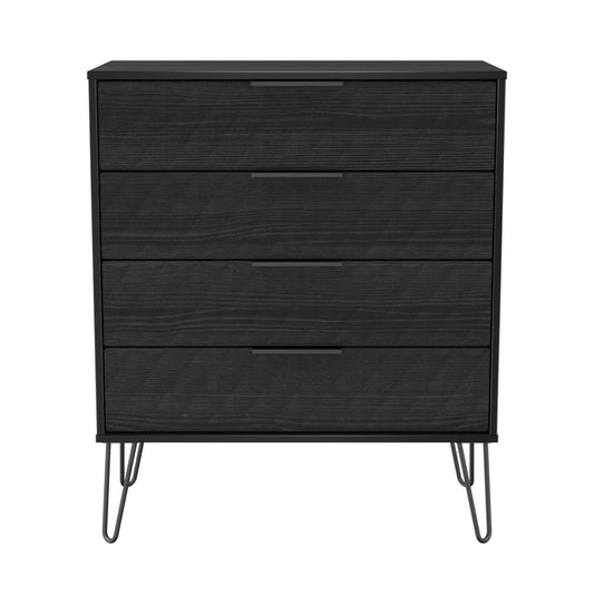 Harlequin Chest of Drawers Black 4 Drawers 93cm