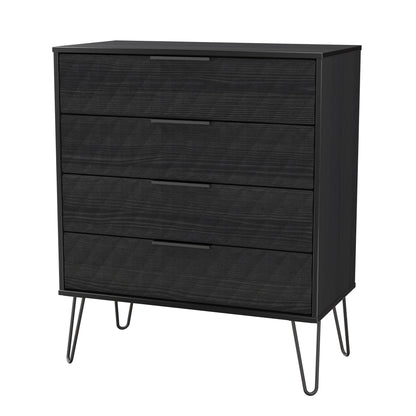 Harlequin Chest of Drawers Black 4 Drawers 93cm