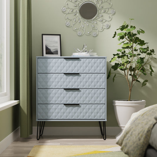 Harlequin Chest of Drawers Light Blue 4 Drawers 93cm