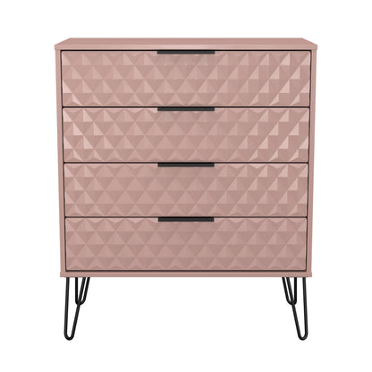 Harlequin Chest of Drawers Pink 4 Drawers 93cm