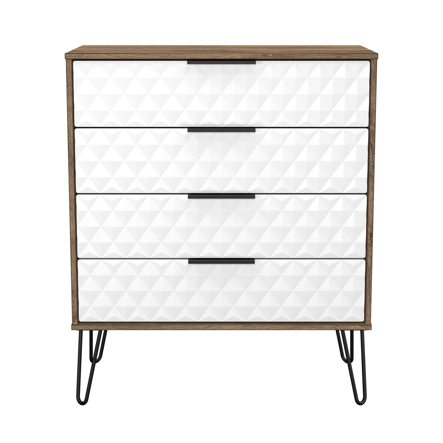 Harlequin Chest of Drawers White & Oak 4 Drawers 93cm