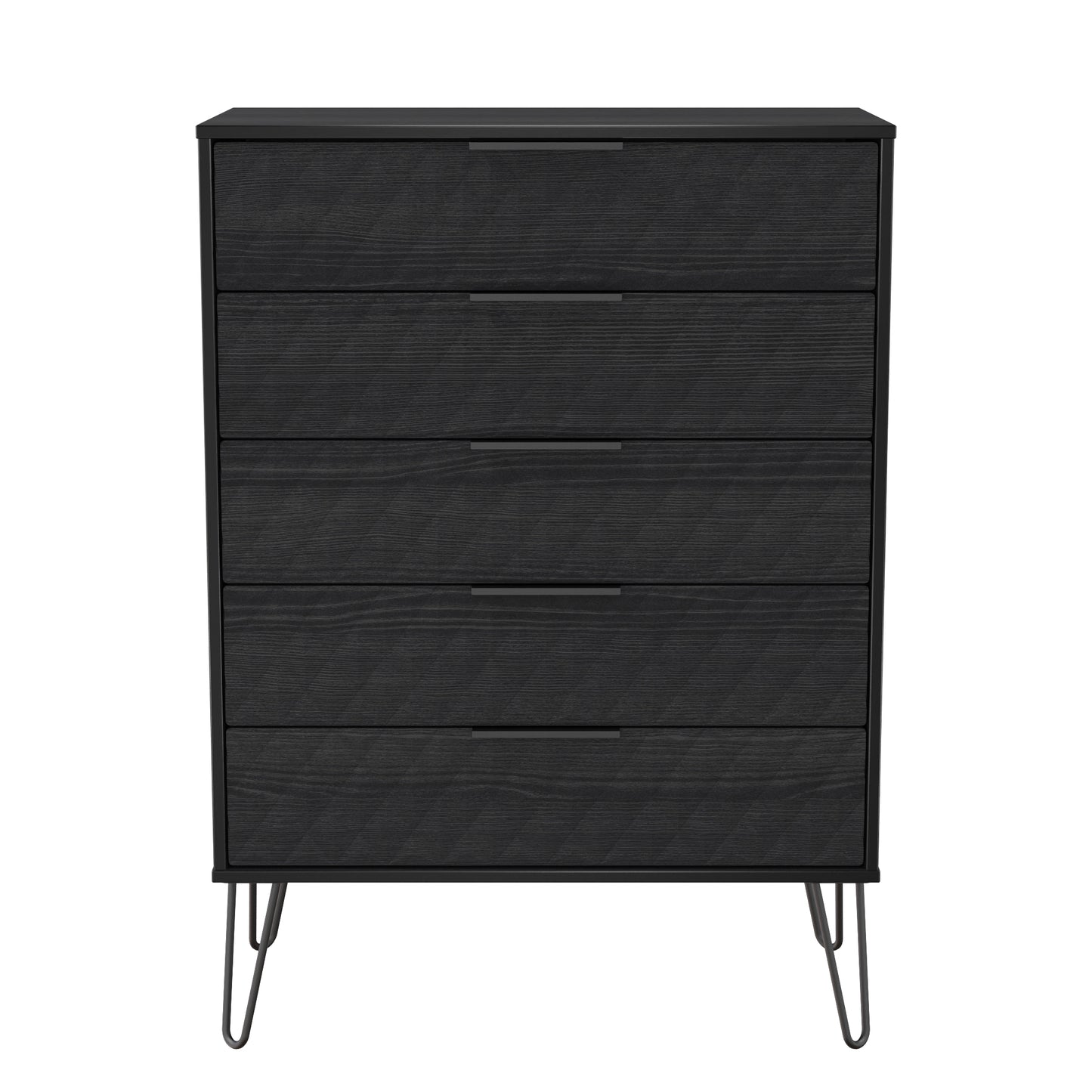 Harlequin Tall Chest of Drawers Black 5 Drawers 109cm