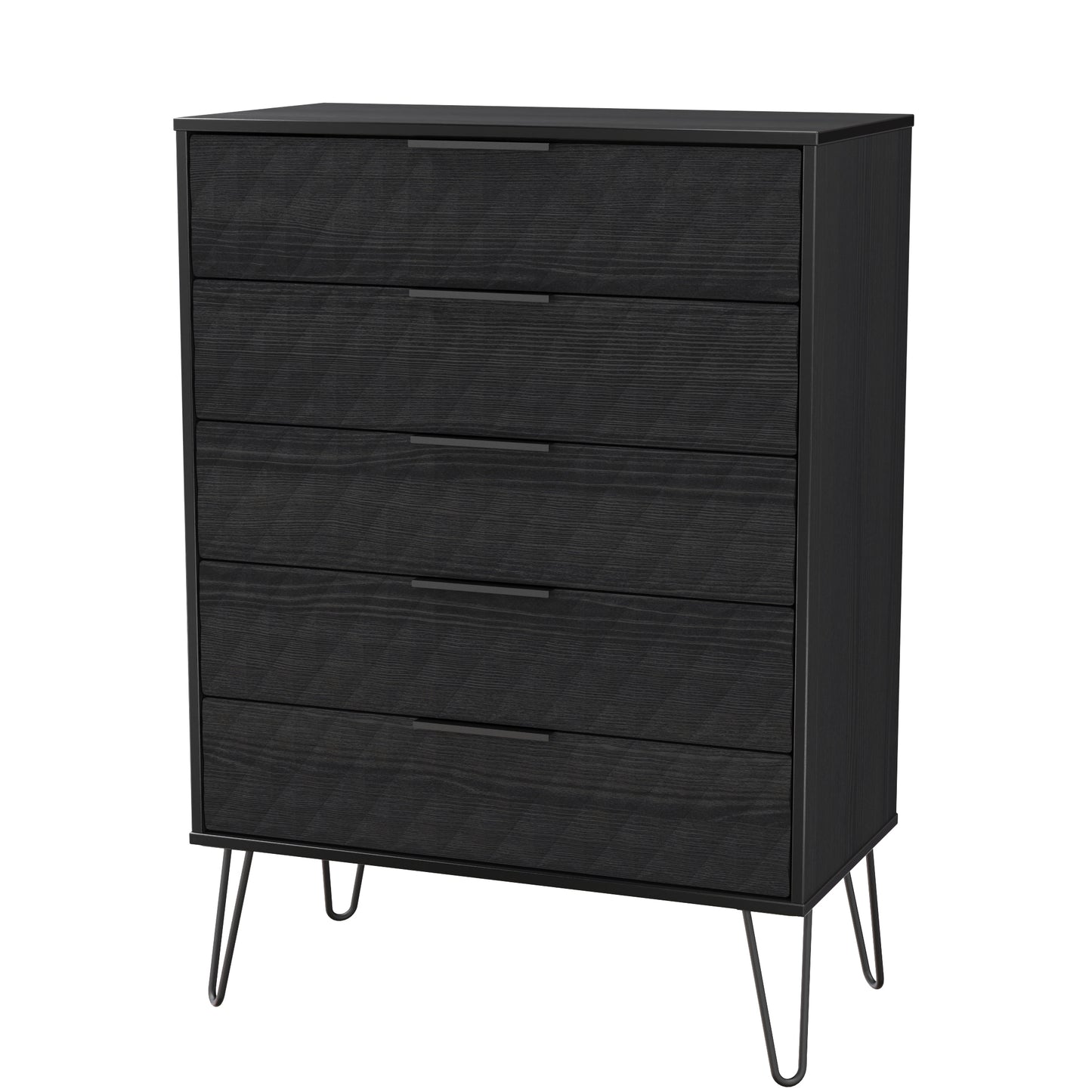 Harlequin Tall Chest of Drawers Black 5 Drawers 109cm