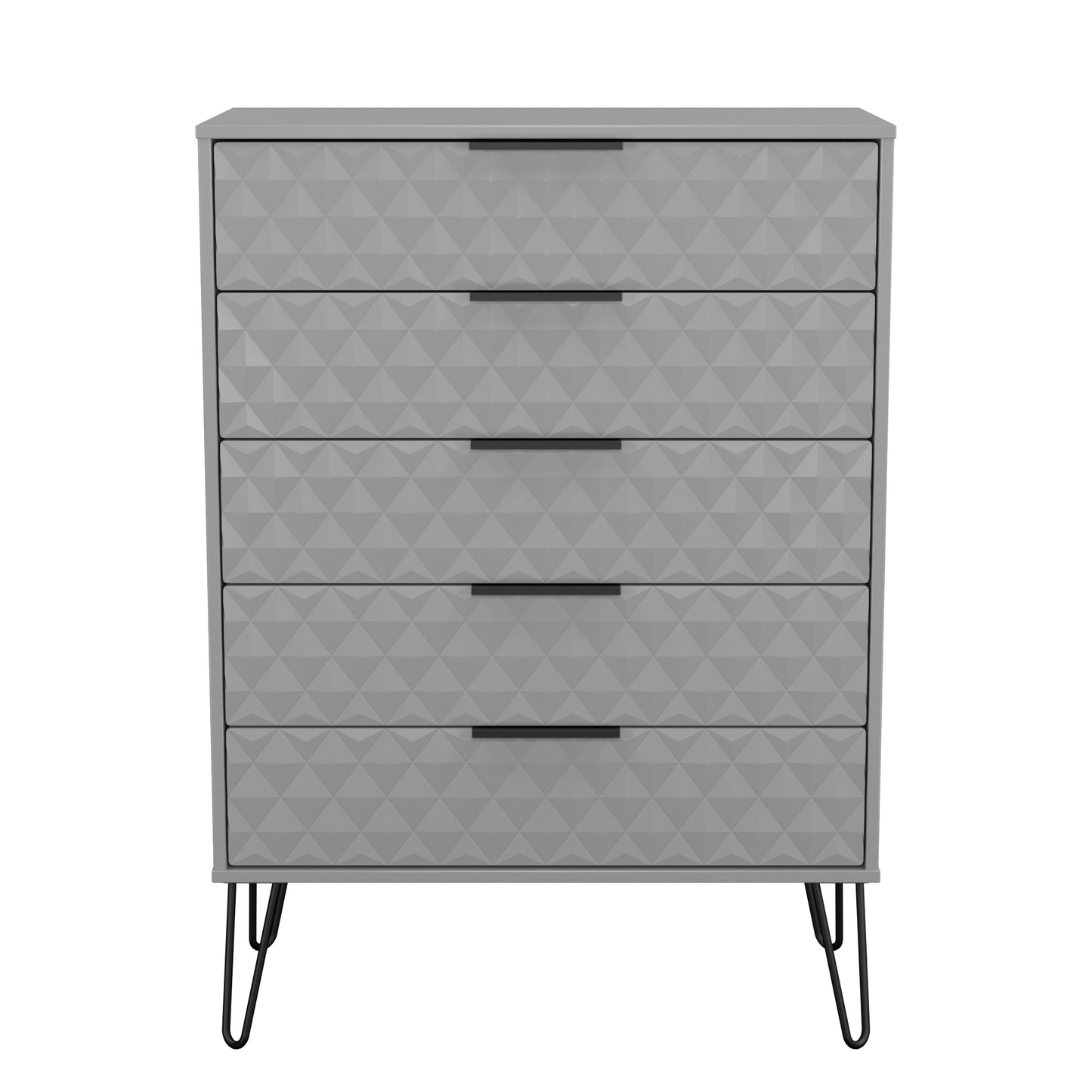 Harlequin Tall Chest of Drawers Grey 5 Drawers 109cm