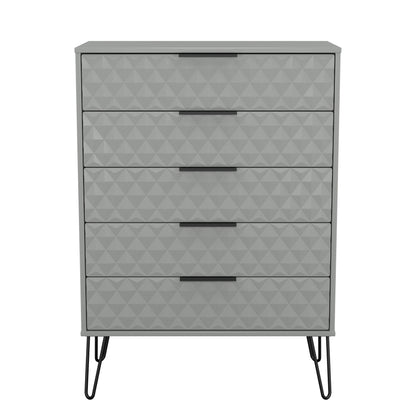 Harlequin Tall Chest of Drawers Grey 5 Drawers 109cm