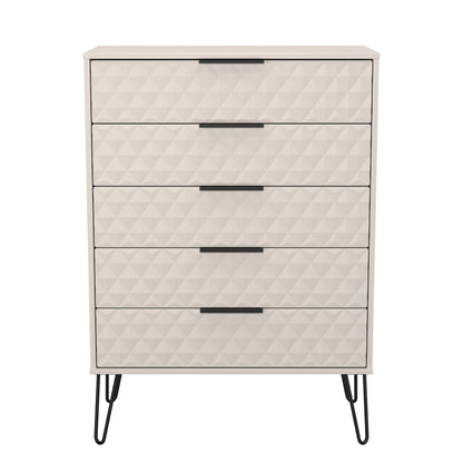 Harlequin Tall Chest of Drawers Off-White 5 Drawers 109cm