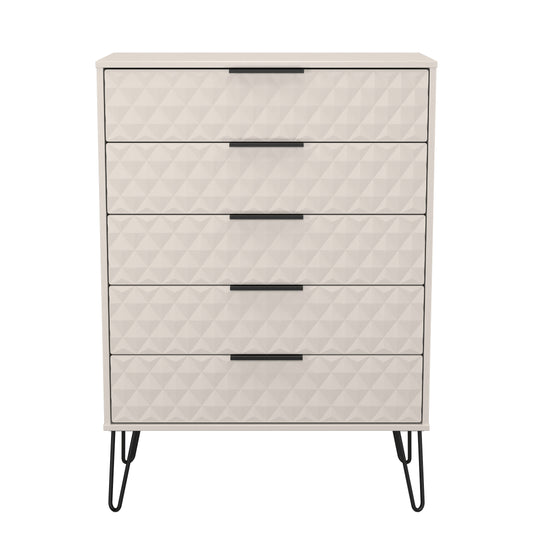 Harlequin Tall Chest of Drawers Off-White 5 Drawers 109cm