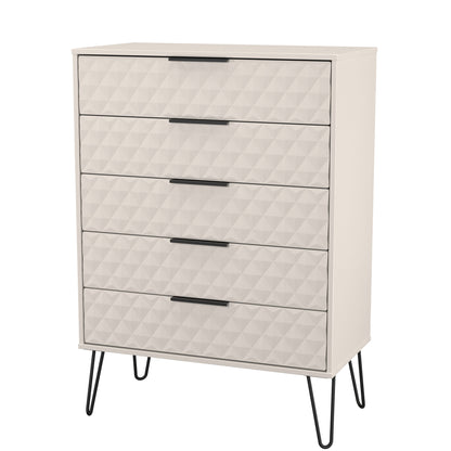 Harlequin Tall Chest of Drawers Off-White 5 Drawers 109cm