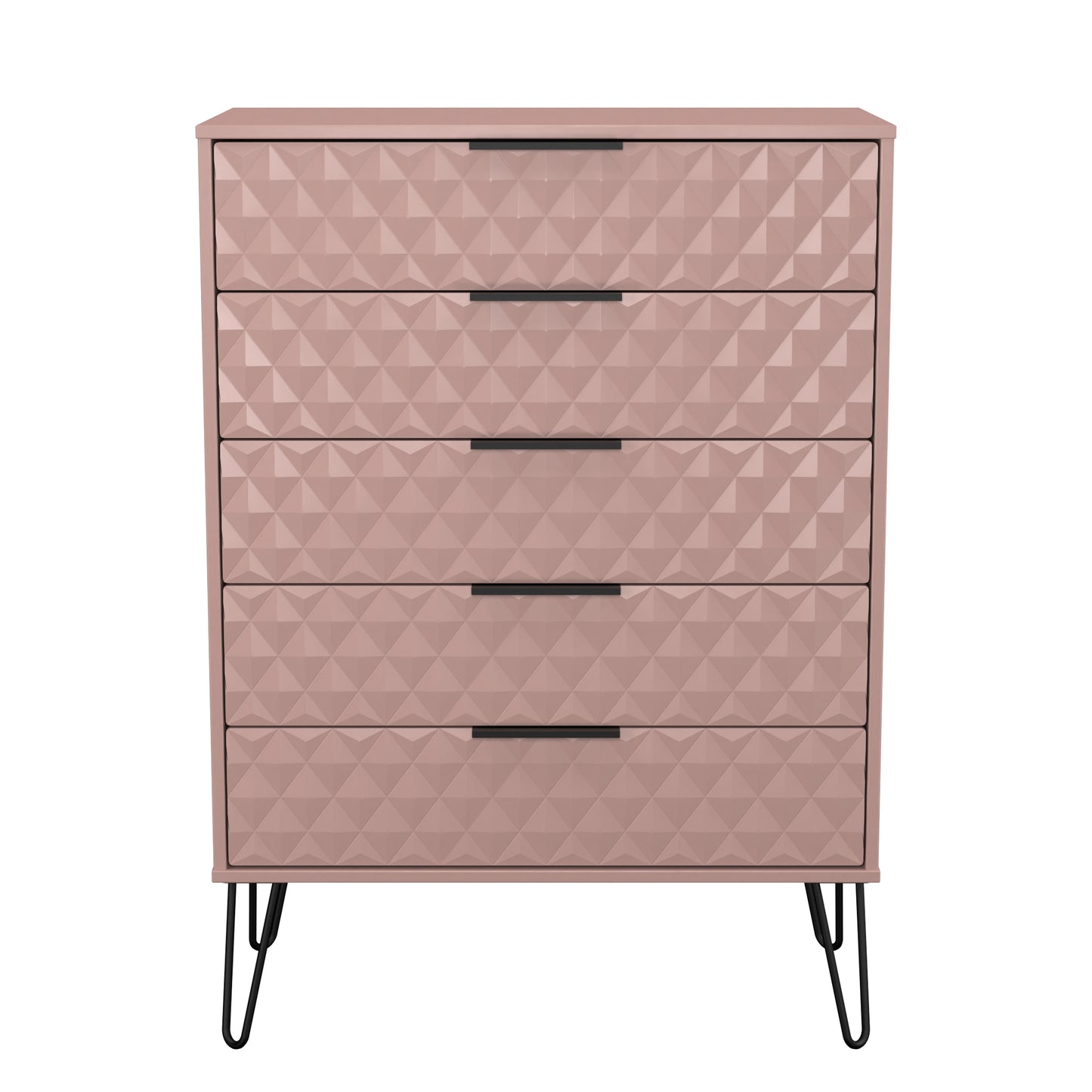 Harlequin Tall Chest of Drawers Pink 5 Drawers 109cm