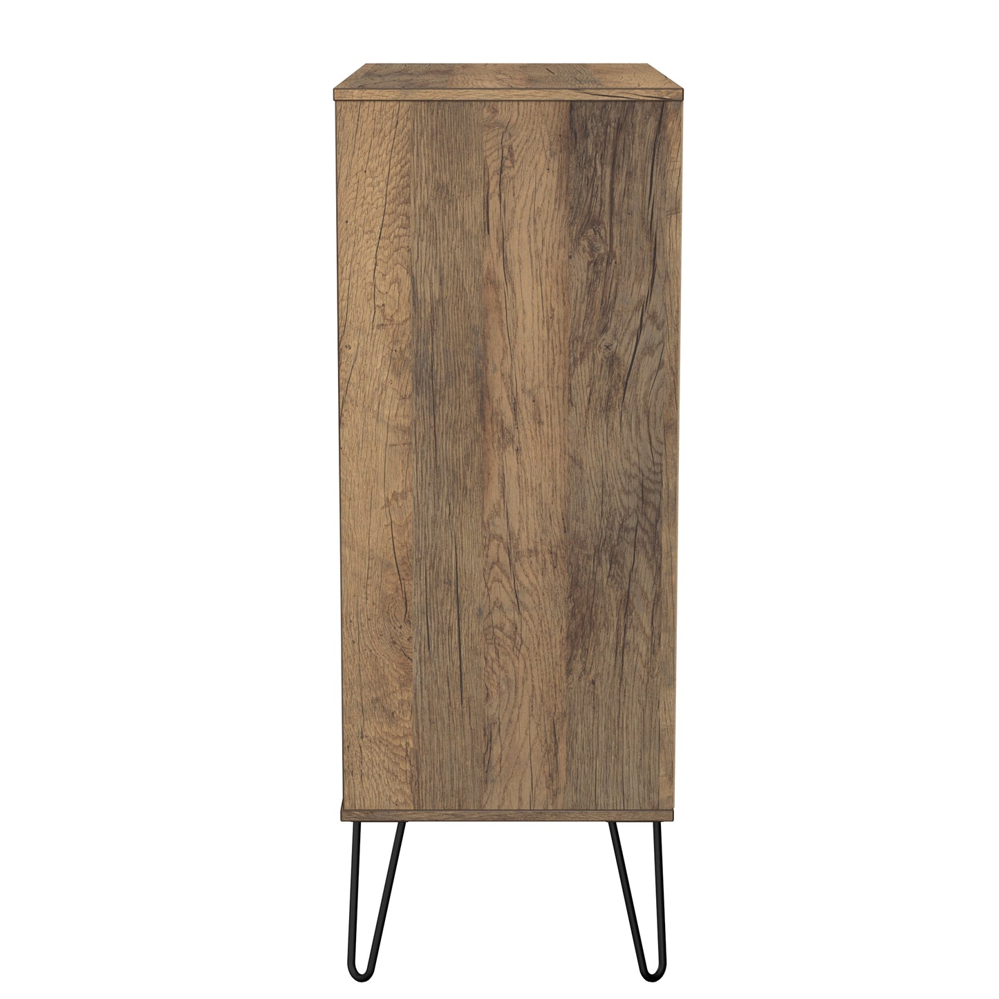 Harlequin Tall Chest of Drawers White & Oak 5 Drawers 109cm