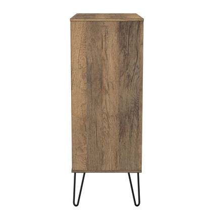 Harlequin Tall Chest of Drawers White & Oak 5 Drawers 109cm