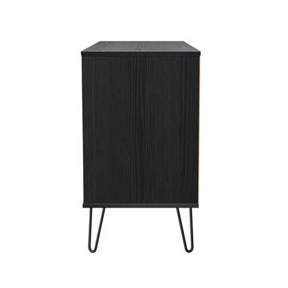 Harlequin Large Chest of Drawers Black 6 Drawers 115cm