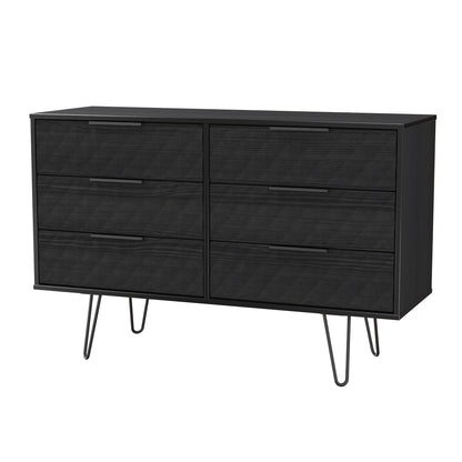Harlequin Large Chest of Drawers Black 6 Drawers 115cm