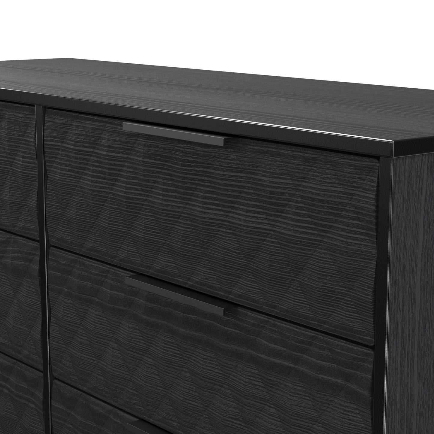 Harlequin Large Chest of Drawers Black 6 Drawers 115cm