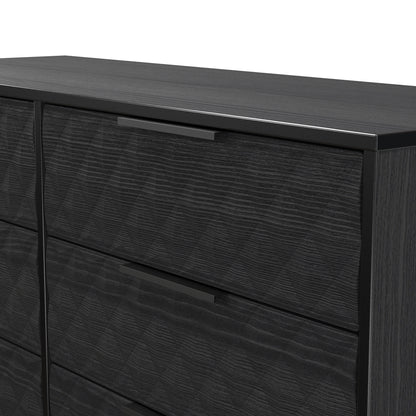 Harlequin Large Chest of Drawers Black 6 Drawers 115cm