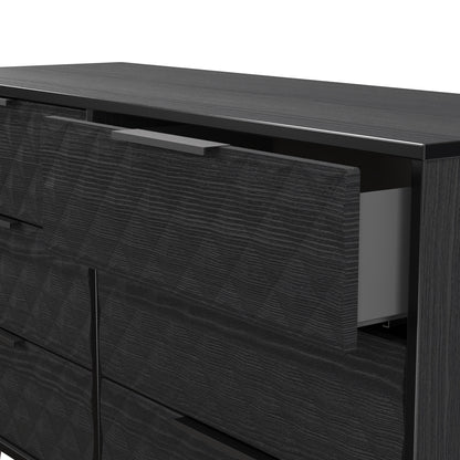 Harlequin Large Chest of Drawers Black 6 Drawers 115cm