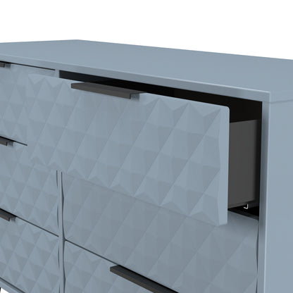 Harlequin Large Chest of Drawers Light Blue 6 Drawers 115cm