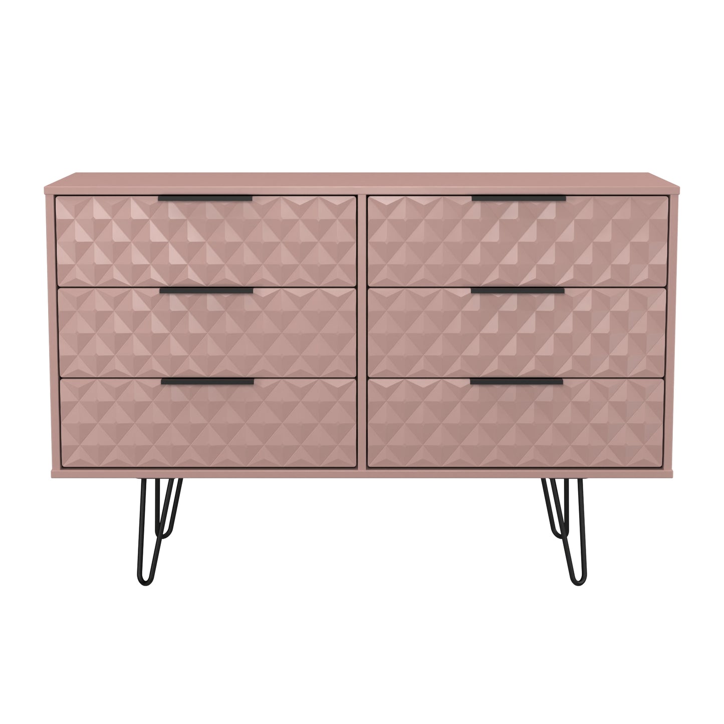 Harlequin Large Chest of Drawers Pink 6 Drawers 115cm