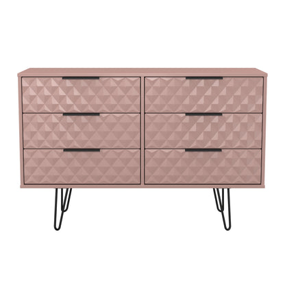 Harlequin Large Chest of Drawers Pink 6 Drawers 115cm