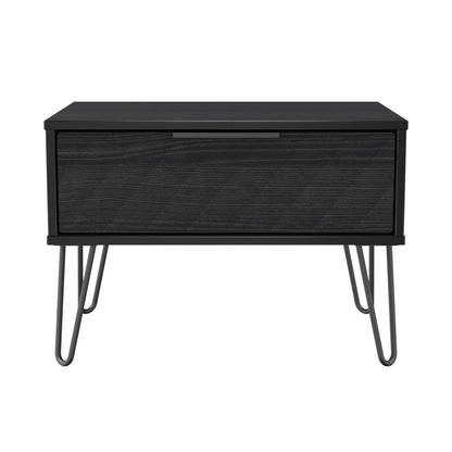 Harlequin Side Table Black 1 Drawer 58cm