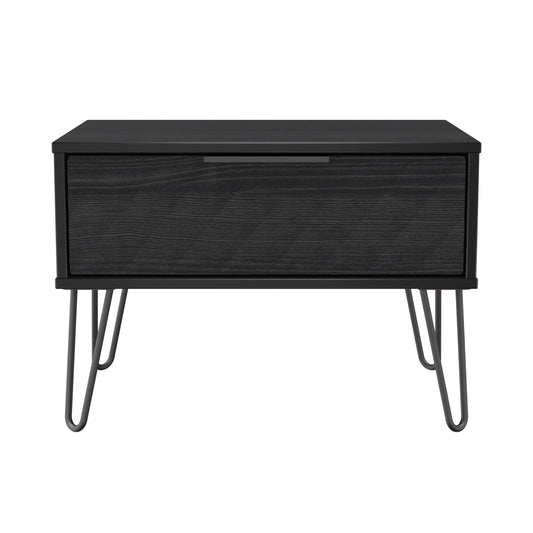 Harlequin Side Table Black 1 Drawer 58cm