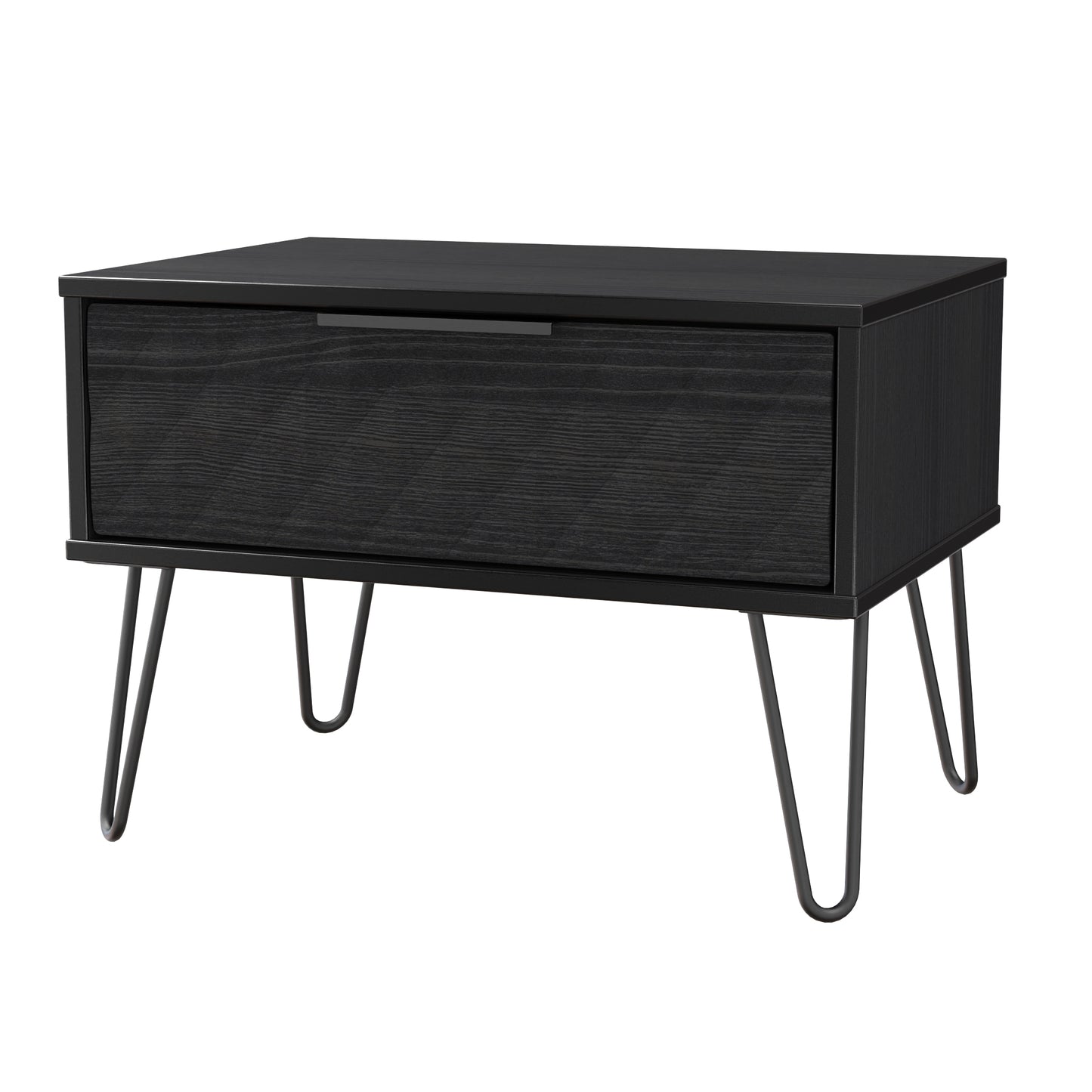 Harlequin Side Table Black 1 Drawer 58cm