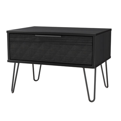 Harlequin Side Table Black 1 Drawer 58cm