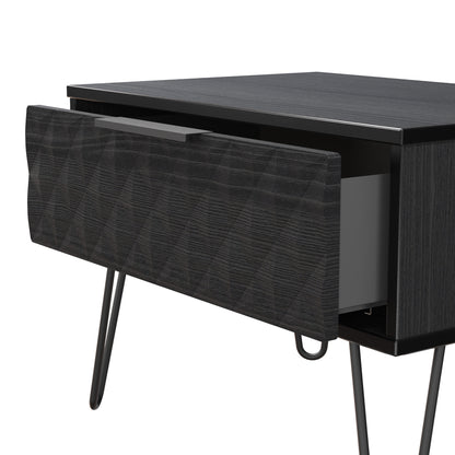 Harlequin Side Table Black 1 Drawer 58cm