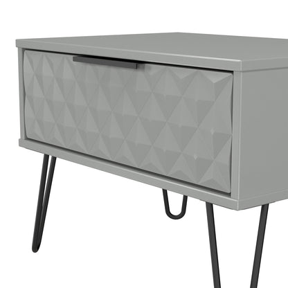 Harlequin Side Table Grey 1 Drawer 58cm